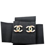 Chanel CC Over The Rainbow Crystal Earring Gold Multicolor