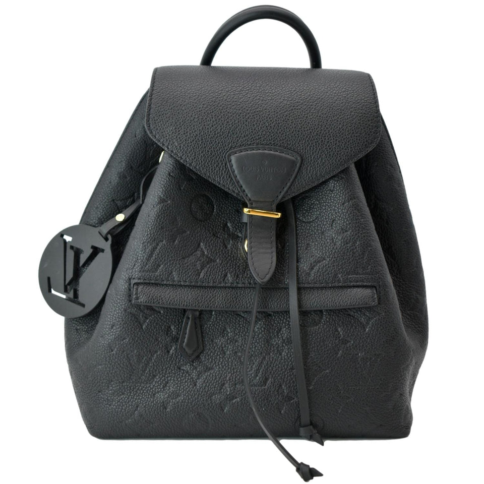 Louis Vuitton Montsouris Monogram Empreinte Leather Backpack Bag Black
