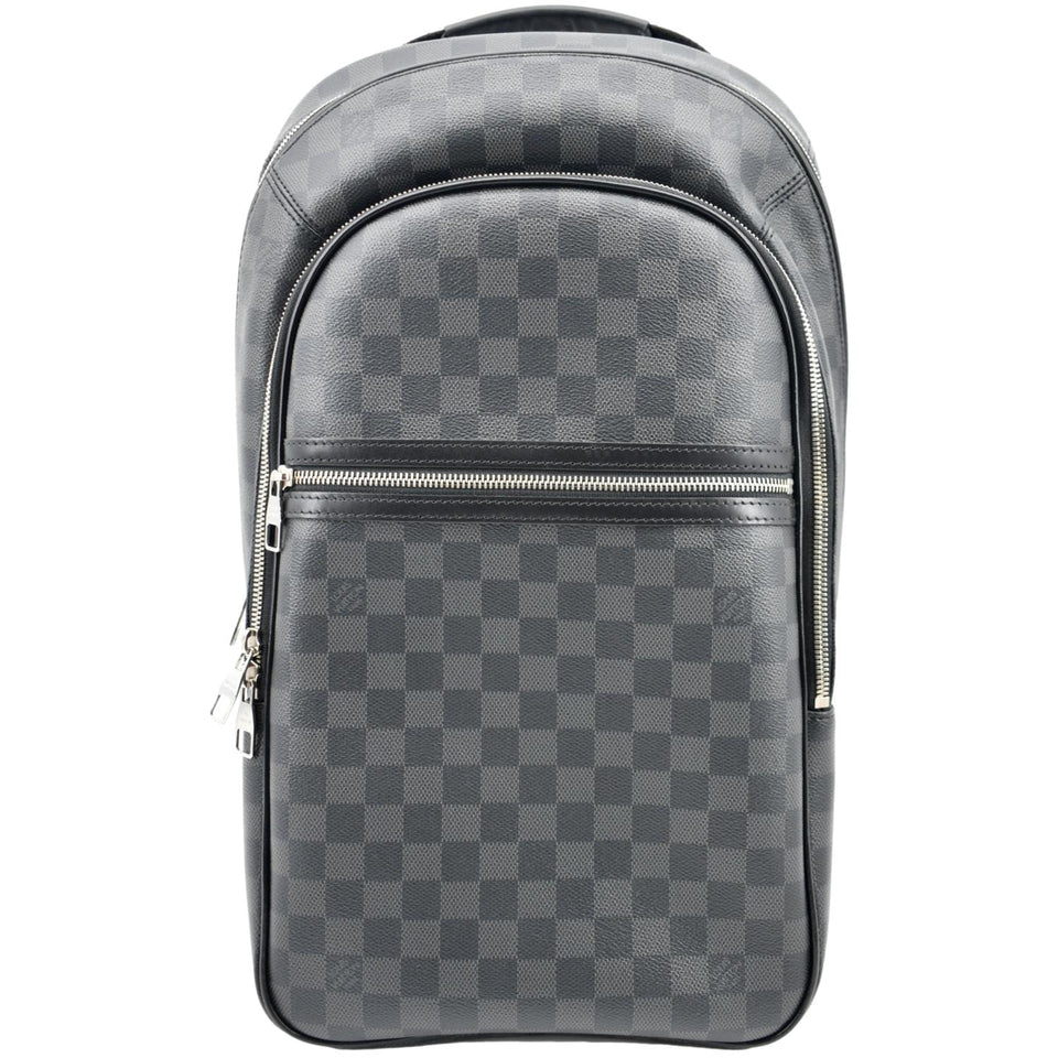 Louis Vuitton Michael Damier Graphite Canvas Backpack Bag Black