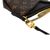 Louis Vuitton Pallas Monogram Canvas Clutch Crossbody Bag Brown