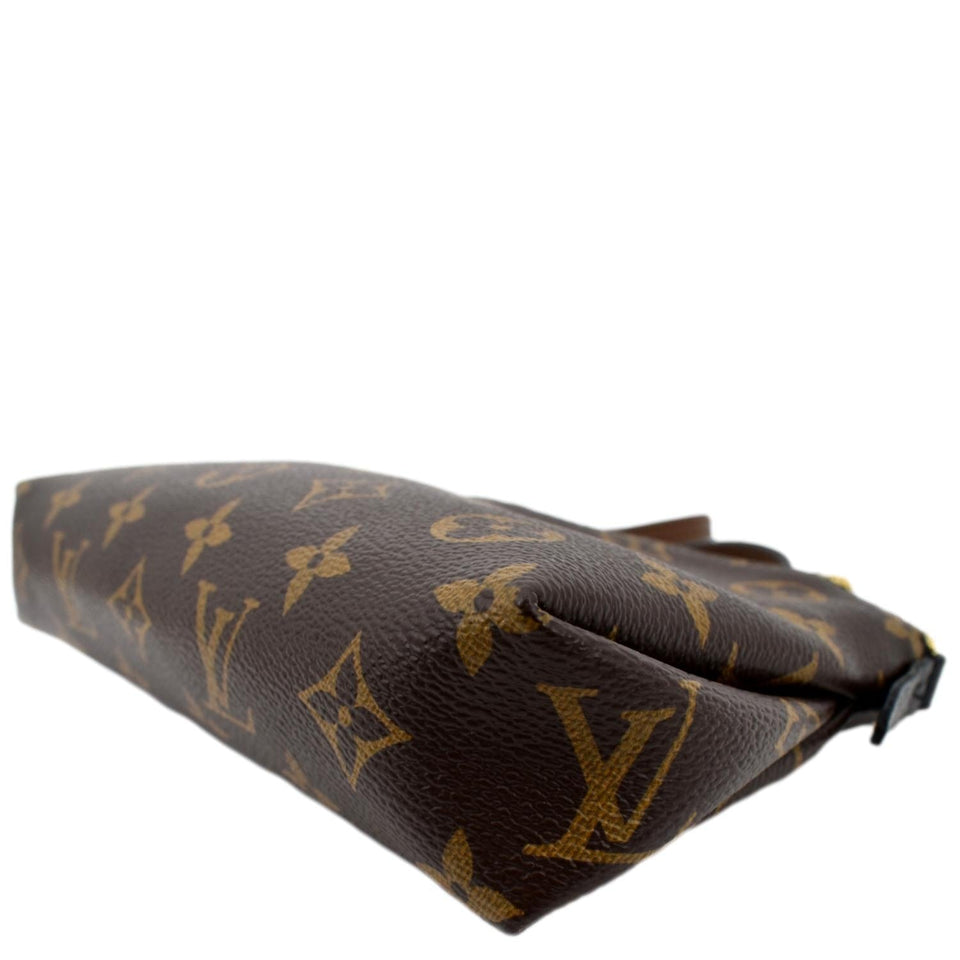 Louis Vuitton Pallas Monogram Canvas Clutch Crossbody Bag Brown