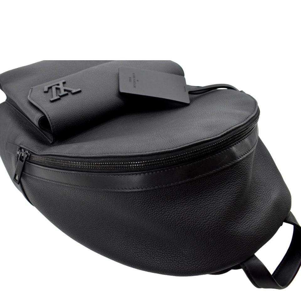 Louis Vuitton Takeoff Aerogram Grained Calf Leather Backpack Black