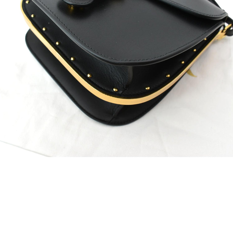 Christian Dior Bobby Frame Calfskin Leather Crossbody Bag Black