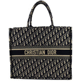 Christian Dior Large Book Oblique Embroidered Canvas Tote Bag Multicolor