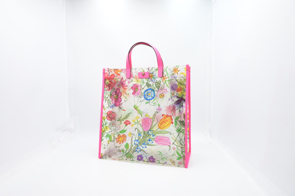 Gucci Tote in Clear Flora Vinyl