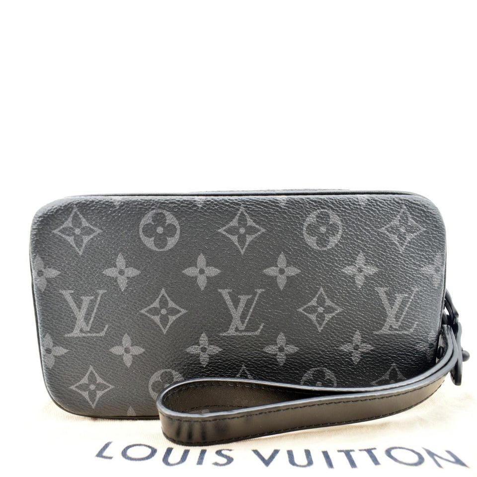 Louis Vuitton Volga Monogram Eclipse Pochette Clutch Bag Black