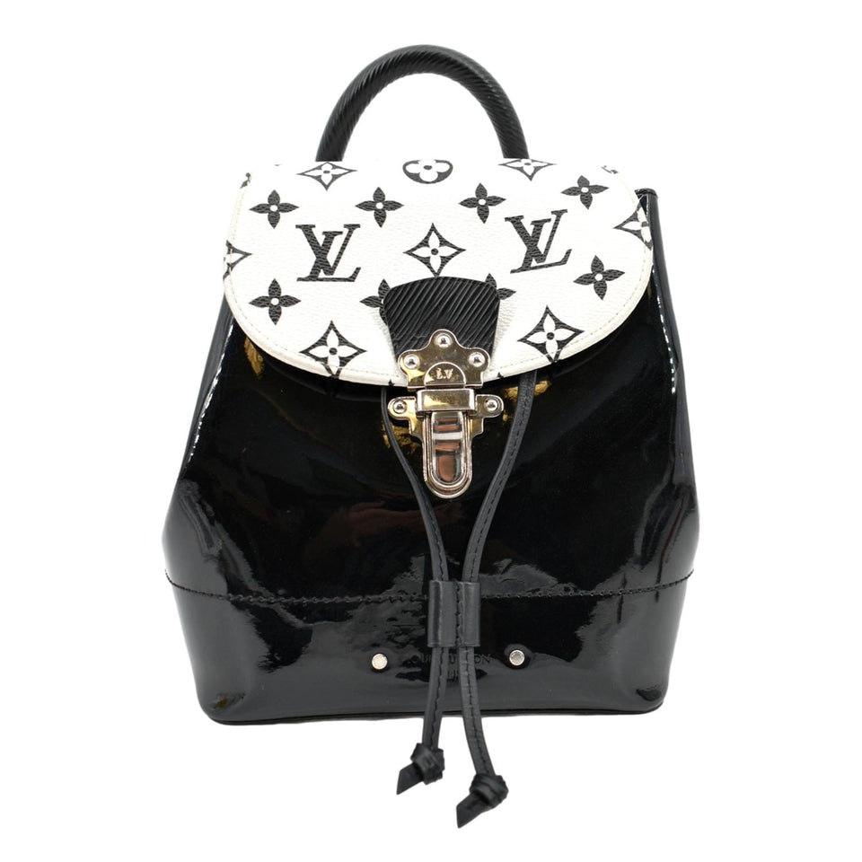 Louis Vuitton Hot Springs Monogram Vernis Leather Backpack Black/White