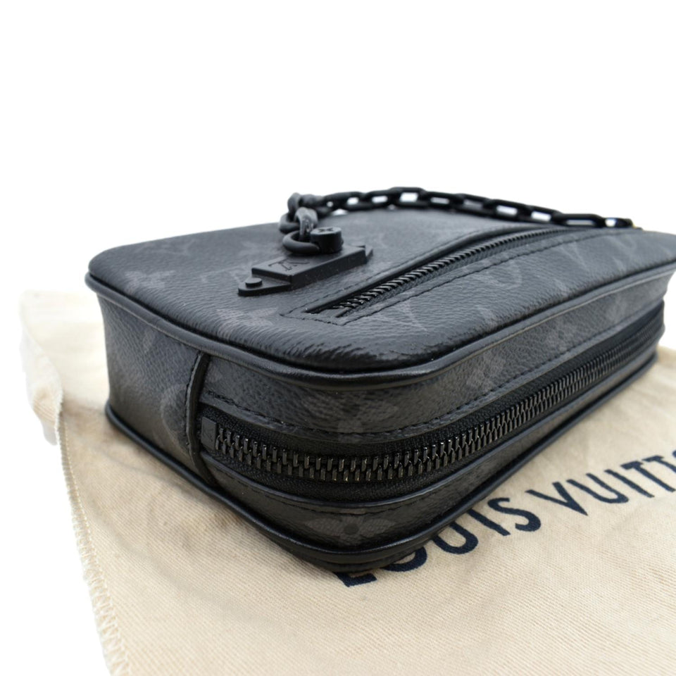Louis Vuitton Volga Monogram Eclipse Pochette Clutch Bag Black