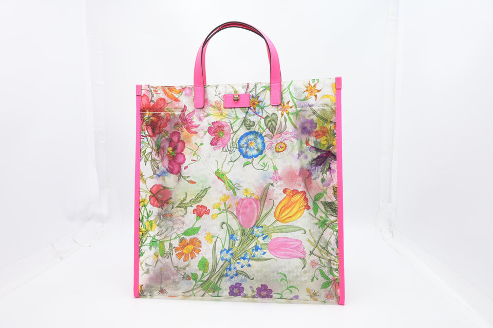 Gucci Tote in Clear Flora Vinyl