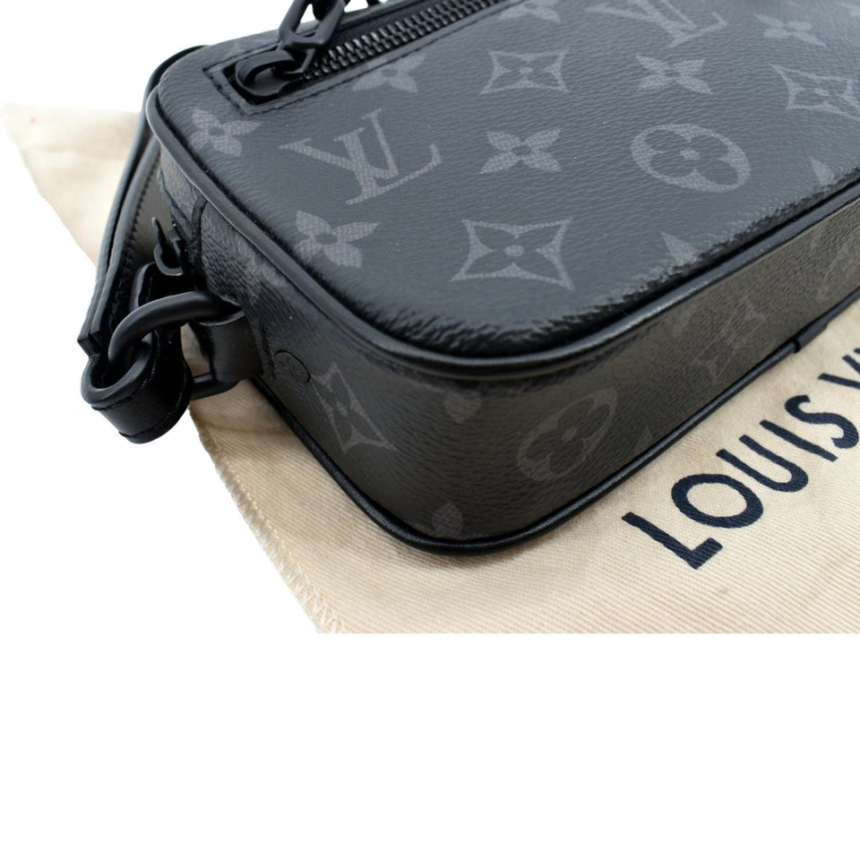 Louis Vuitton Volga Monogram Eclipse Pochette Clutch Bag Black