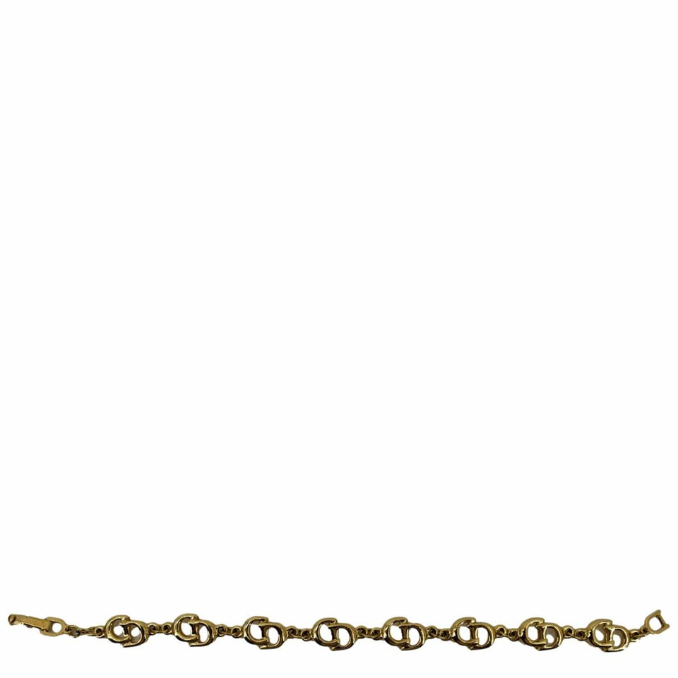 Christian Dior  CD Logo Chain Link Short Bracelet Gold
