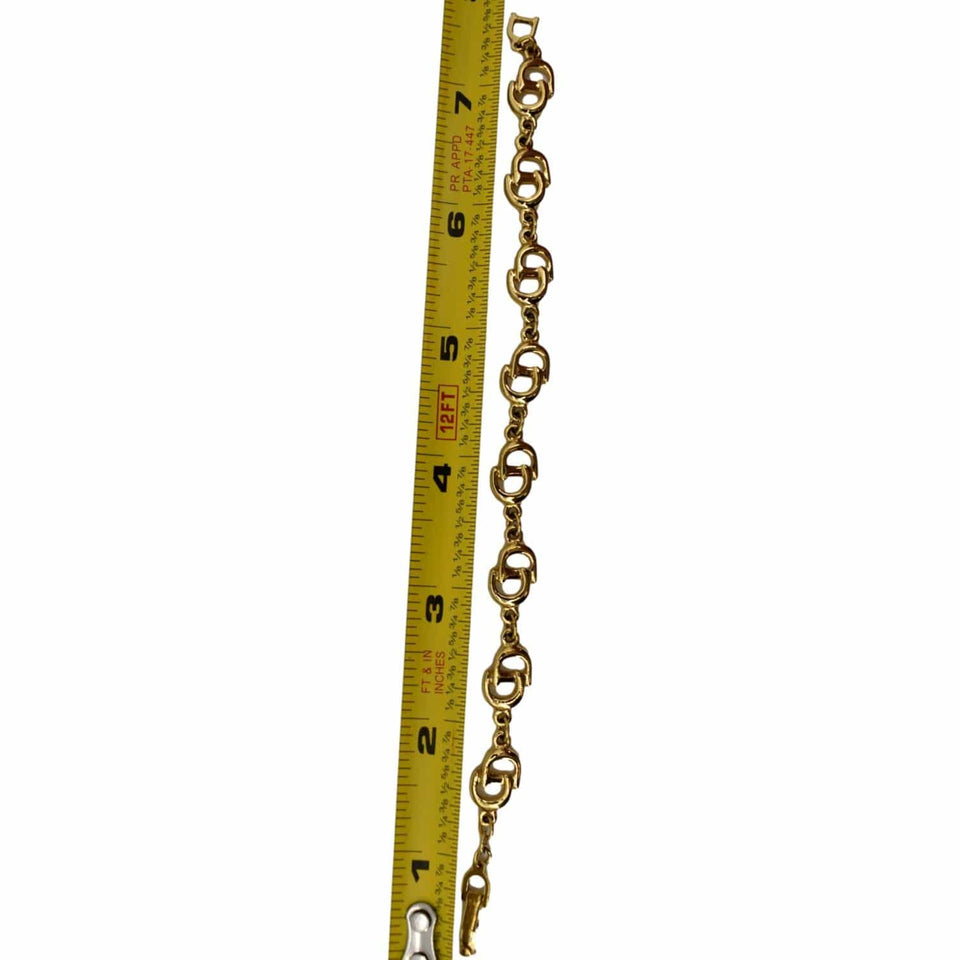 Christian Dior  CD Logo Chain Link Short Bracelet Gold