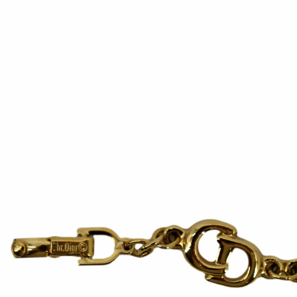 Christian Dior  CD Logo Chain Link Short Bracelet Gold