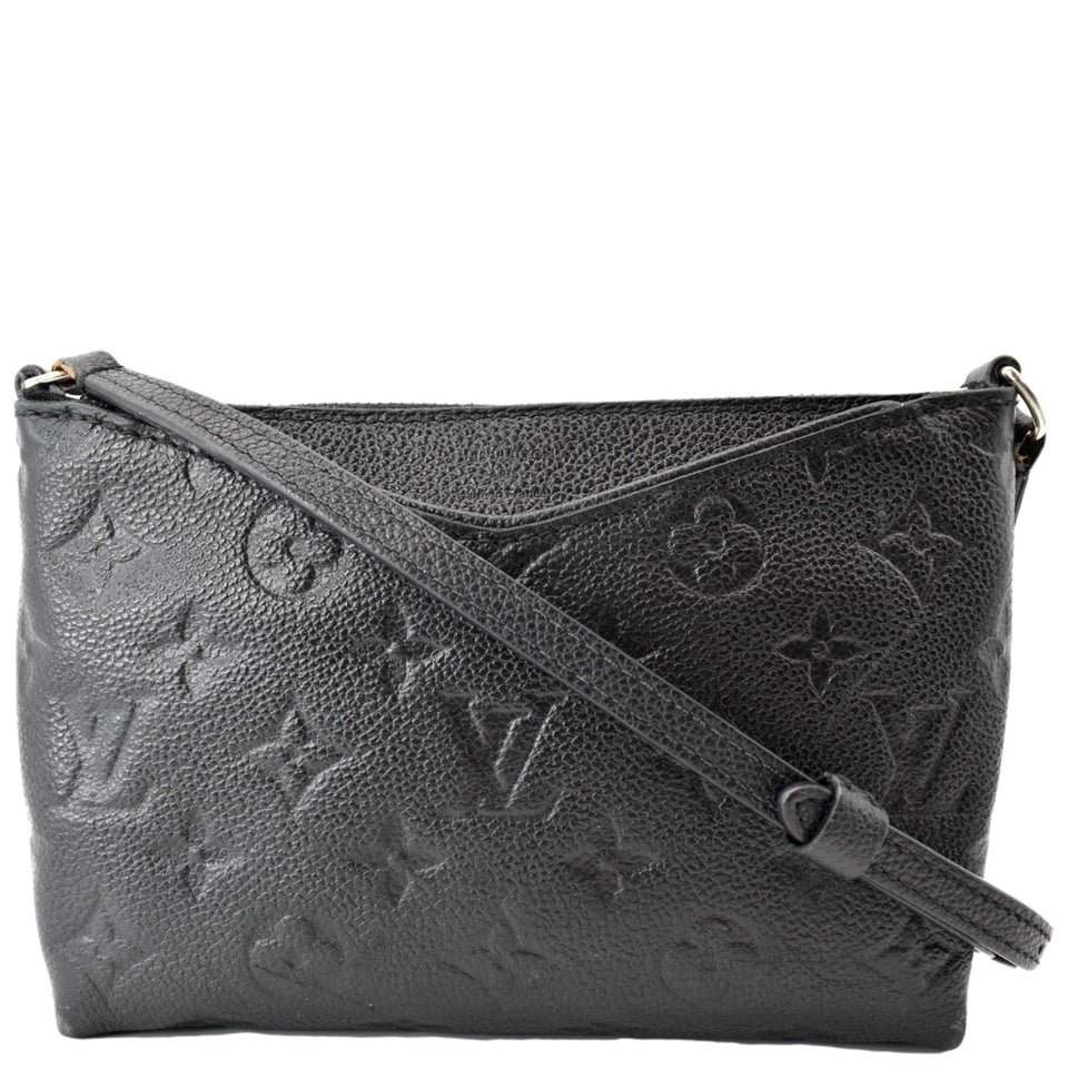 Louis Vuitton Pallas Monogram Empreinte Clutch Crossbody Bag Black