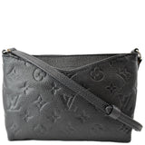 Louis Vuitton Pallas Monogram Empreinte Clutch Crossbody Bag Black