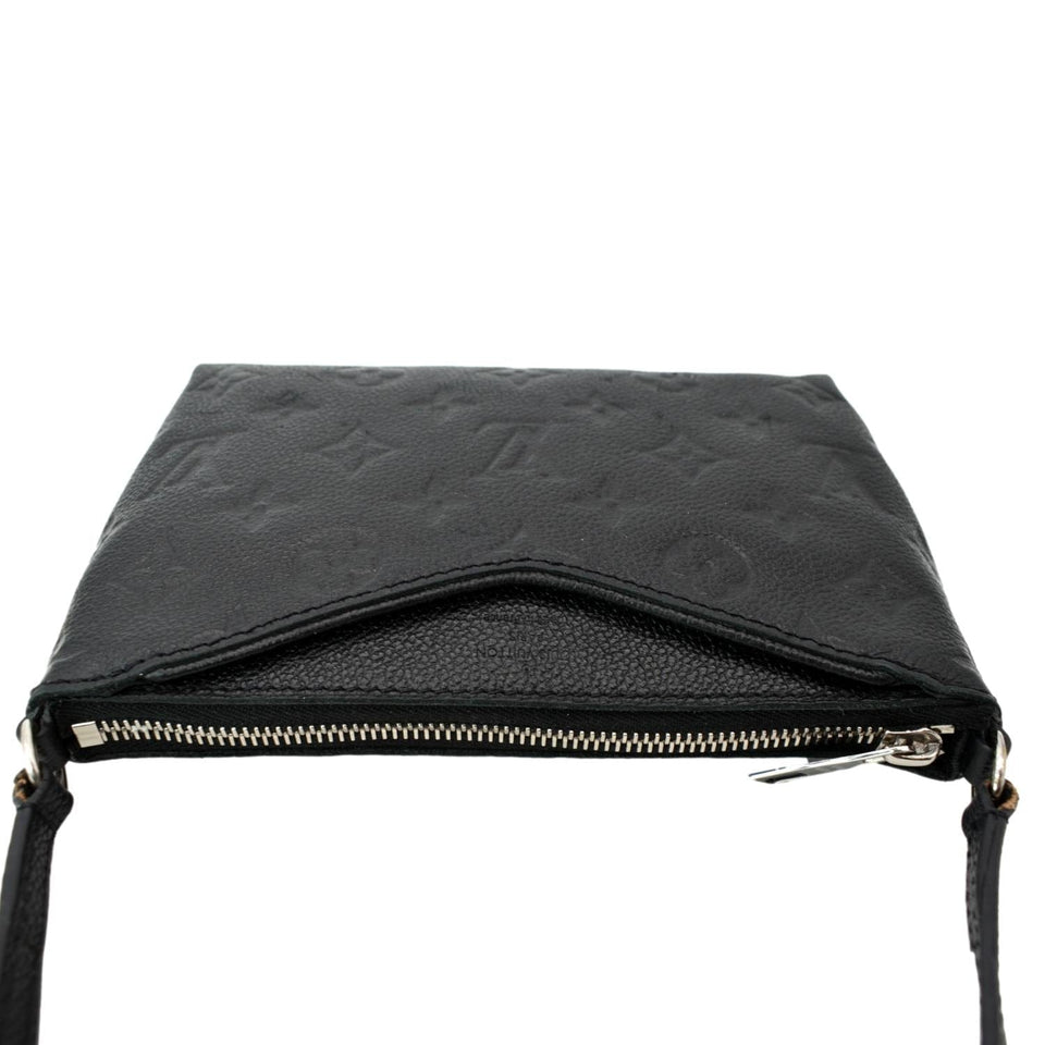 Louis Vuitton Pallas Monogram Empreinte Clutch Crossbody Bag Black