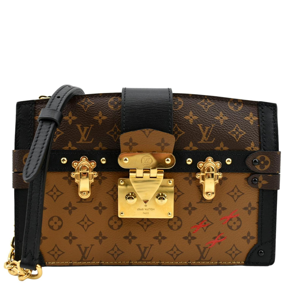 Louis Vuitton Trunk Clutch Reverse Monogram Crossbody Bag Brown
