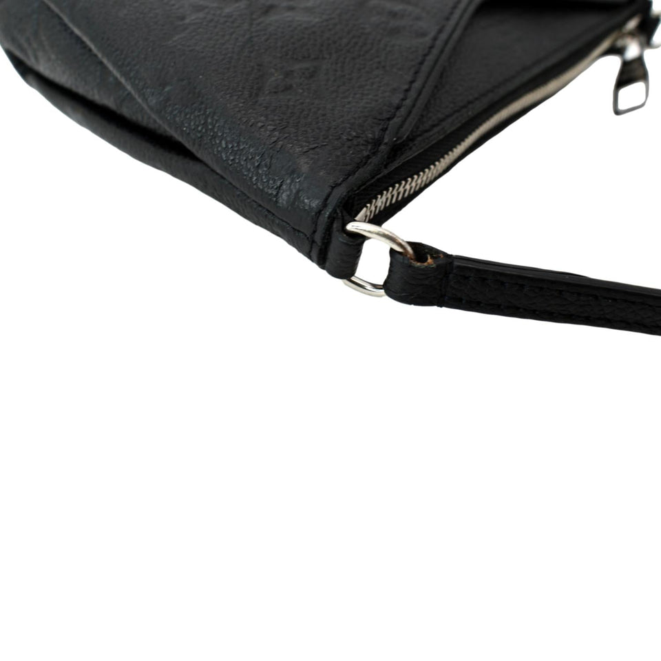 Louis Vuitton Pallas Monogram Empreinte Clutch Crossbody Bag Black