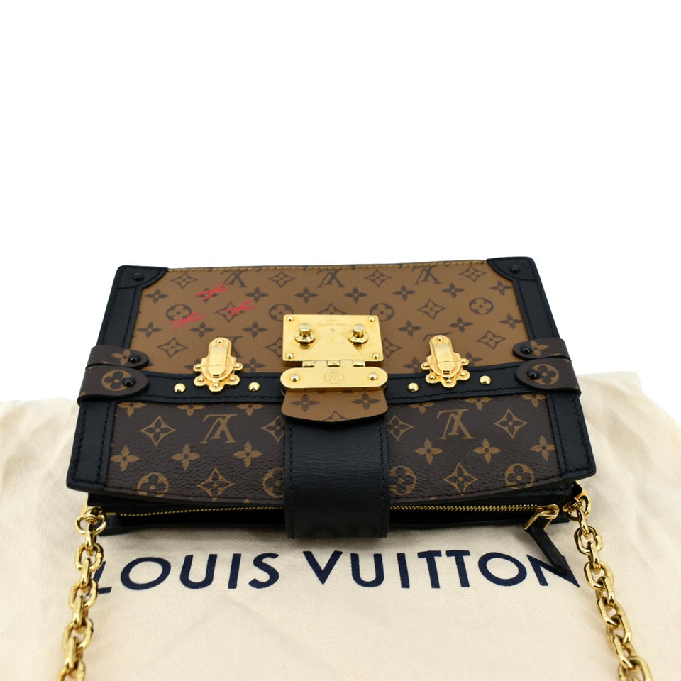 Louis Vuitton Trunk Clutch Reverse Monogram Crossbody Bag Brown