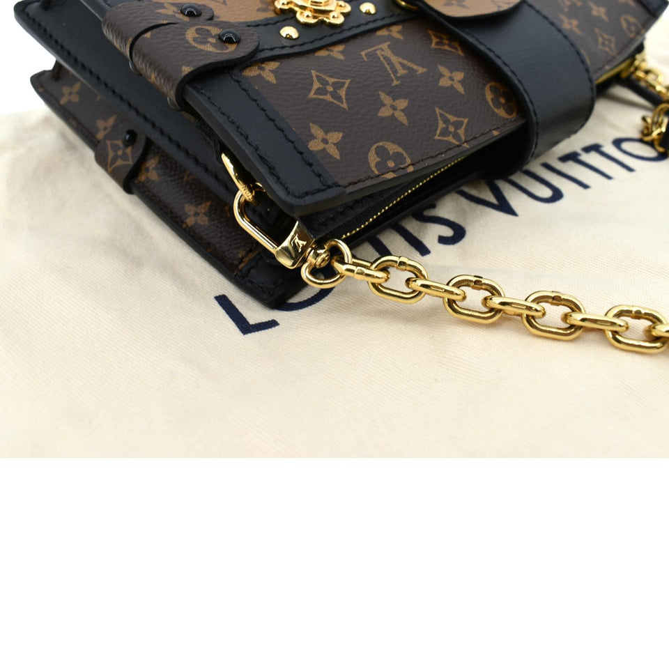 Louis Vuitton Trunk Clutch Reverse Monogram Crossbody Bag Brown