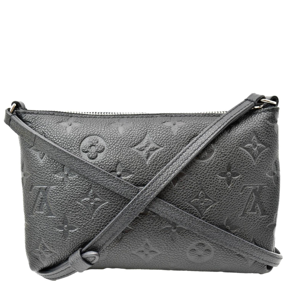 Louis Vuitton Pallas Monogram Empreinte Clutch Crossbody Bag Black