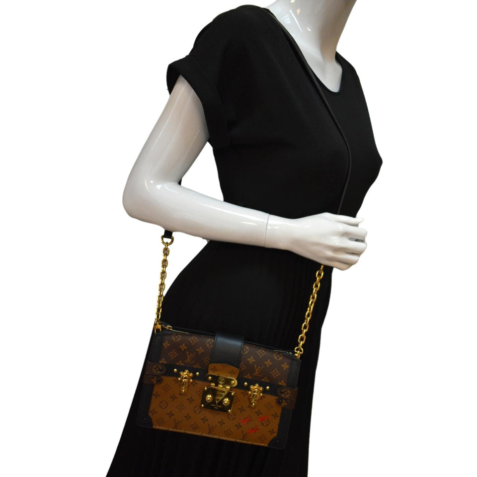 Louis Vuitton Trunk Clutch Reverse Monogram Crossbody Bag Brown