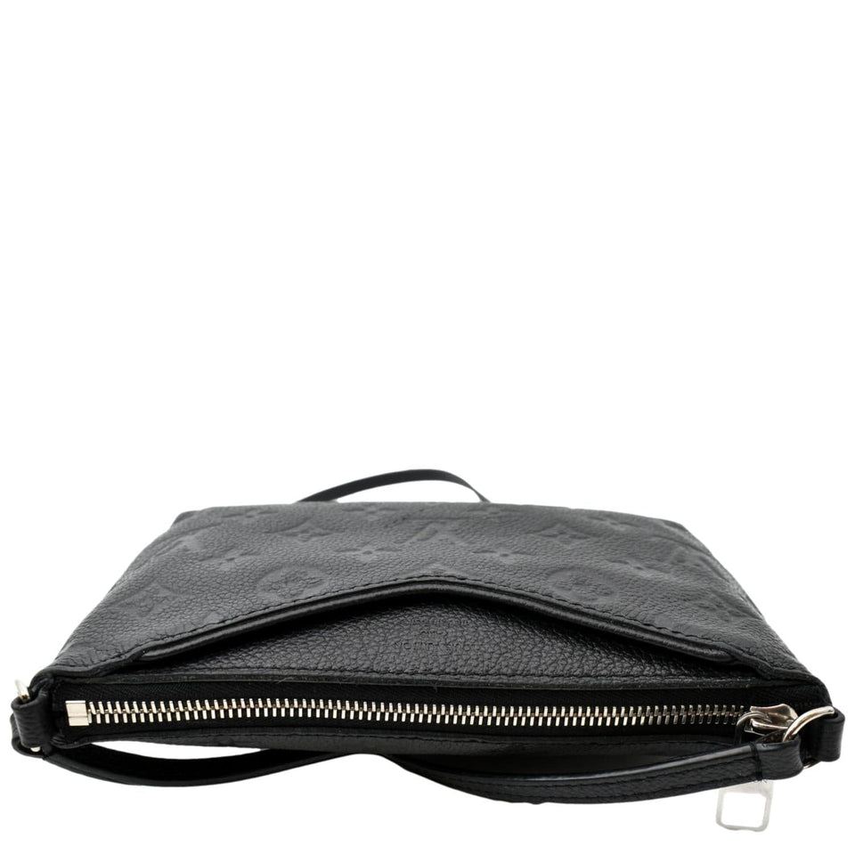 Louis Vuitton Pallas Monogram Empreinte Clutch Crossbody Bag Black