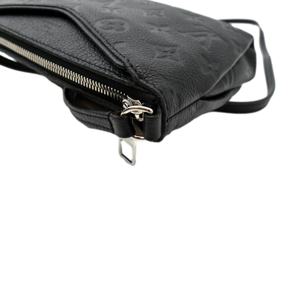Louis Vuitton Pallas Monogram Empreinte Clutch Crossbody Bag Black