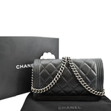 Chanel Boy Woc Lambskin Leather Wallet On Chain Clutch Bag Black