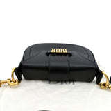 Christian Dior D Fence Calfskin Leather Saddle Bag Black