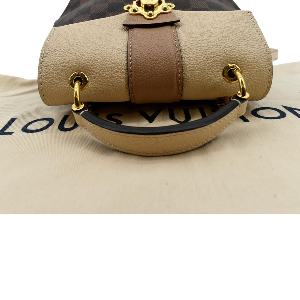 Louis Vuitton Clapton Damier Ebene Backpack Bag Creme Beige