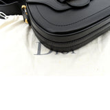 Christian Dior D Fence Calfskin Leather Saddle Bag Black