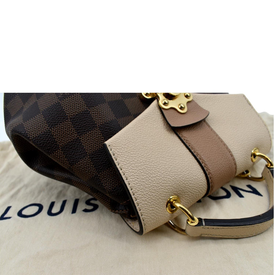 Louis Vuitton Clapton Damier Ebene Backpack Bag Creme Beige