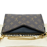Louis Vuitton Pallas Monogram Canvas Clutch Crossbody Bag Brown