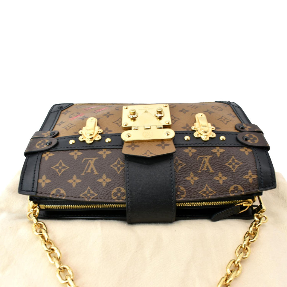 Louis Vuitton Trunk Clutch Reverse Monogram Crossbody Bag Brown