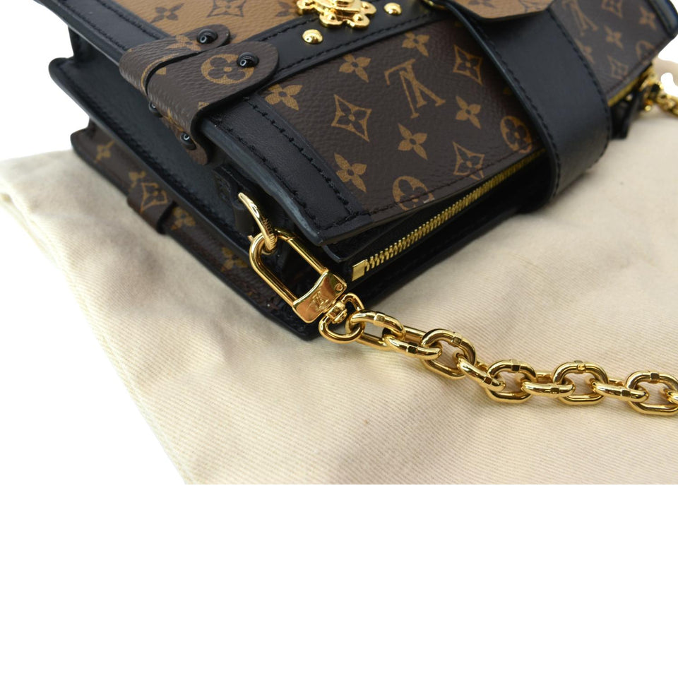 Louis Vuitton Trunk Clutch Reverse Monogram Crossbody Bag Brown