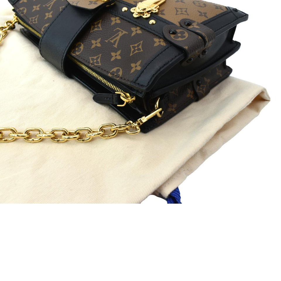 Louis Vuitton Trunk Clutch Reverse Monogram Crossbody Bag Brown