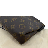Louis Vuitton Pallas Monogram Canvas Clutch Crossbody Bag Brown