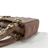 Christian Dior Mini Lady Dior Cannage Calfskin Leather Shoulder Bag Blush
