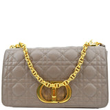Christian Dior Caro Iridescent Leather Shoulder Bag Metallic Pink