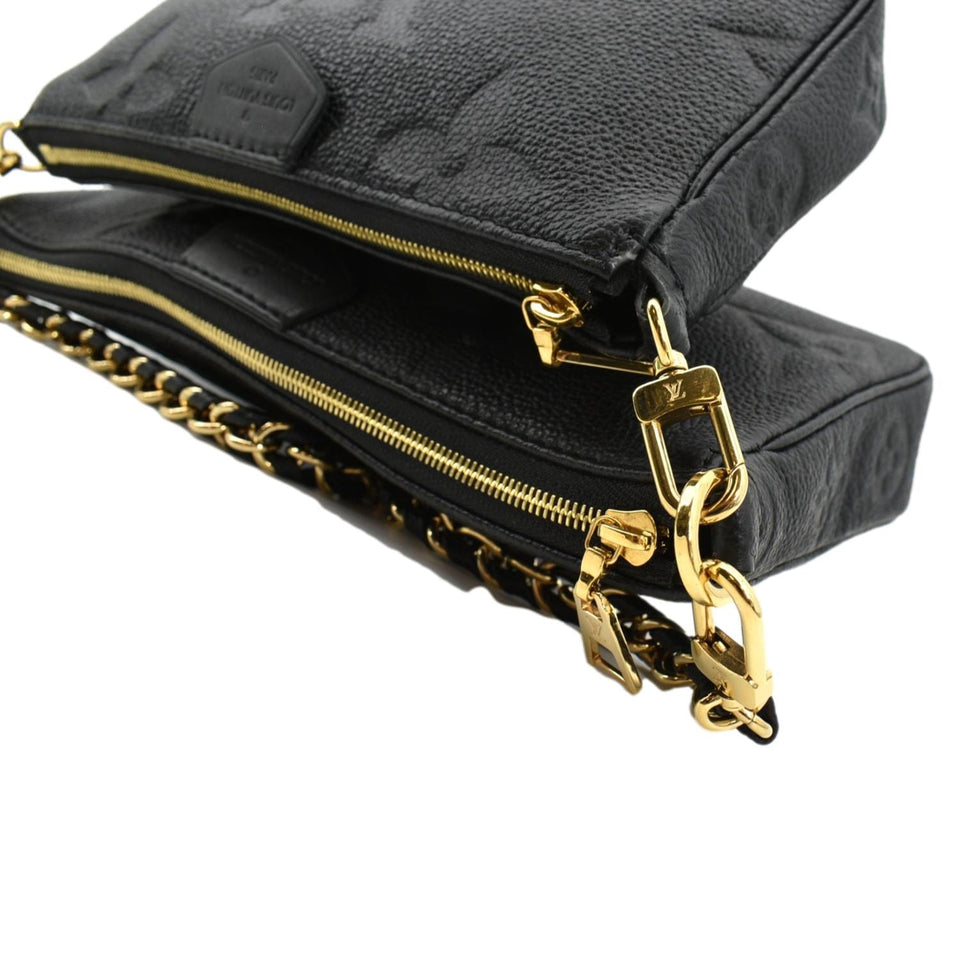 Louis Vuitton Multi Pochette Accessories Empreinte Clutch Bag Black