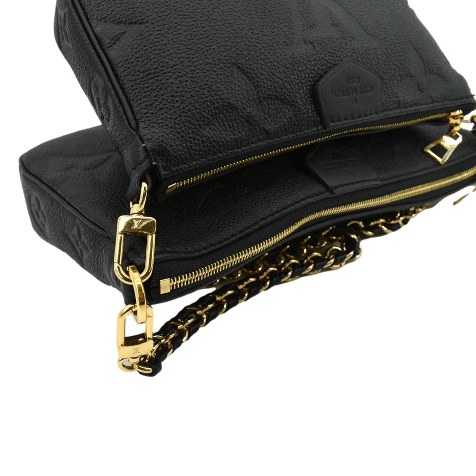 Louis Vuitton Multi Pochette Accessories Empreinte Clutch Bag Black