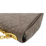 Christian Dior Caro Iridescent Leather Shoulder Bag Metallic Pink