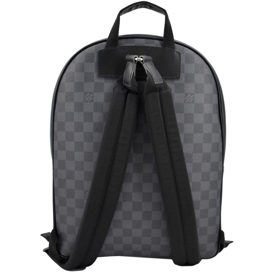 Louis Vuitton Josh Interlinked Logo Damier Graphite Backpack Black
