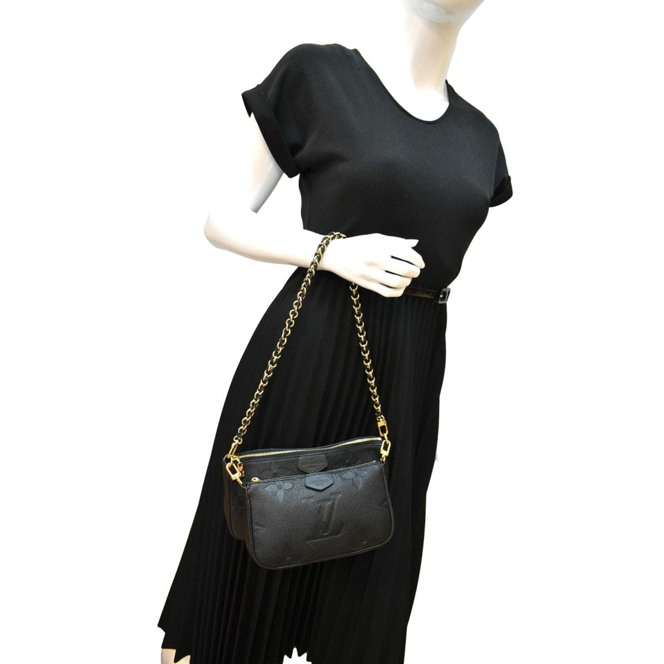 Louis Vuitton Multi Pochette Accessories Empreinte Clutch Bag Black