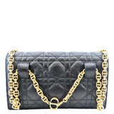 Christian Dior Caro Cannage Calf Leather Shoulder Bag Black