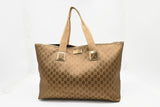 Gucci Large Tote in Brown and Gold GG Canvas
