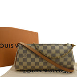 Louis Vuitton Women Pochette Eva Damier Azur Clutch Bag White