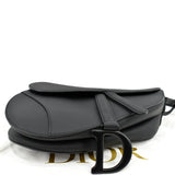 Christian Dior Saddle Leather Satchel Bag Black