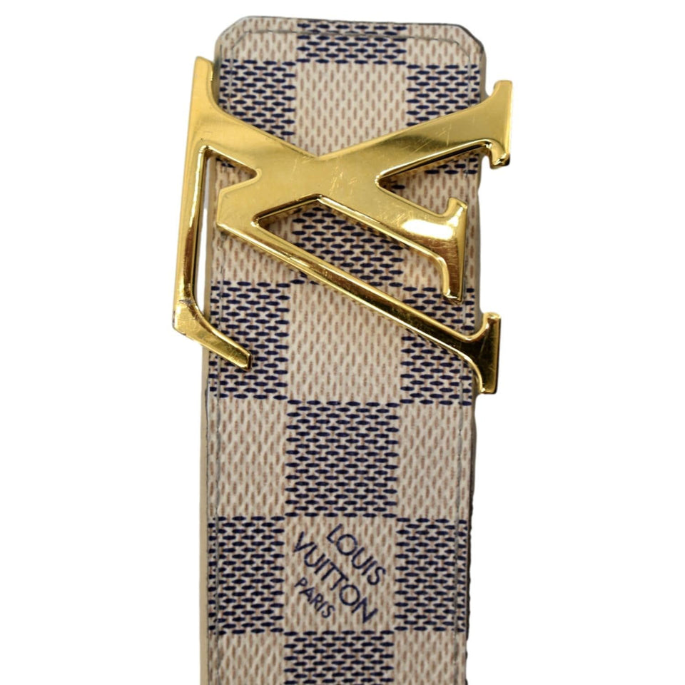 Louis Vuitton LV Initiales Damier Azur Belt White